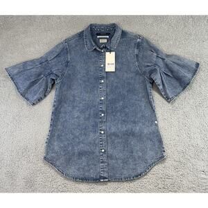 Scotch and Soda Amsterdams Blauw Matchy Matchy denim SS button down size Medium